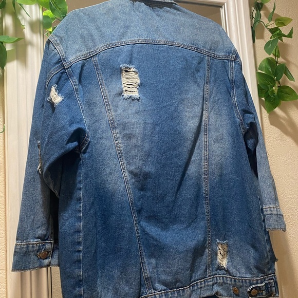 Forever 21 Blue Distressed Jean Jacket - Picture 2 of 3